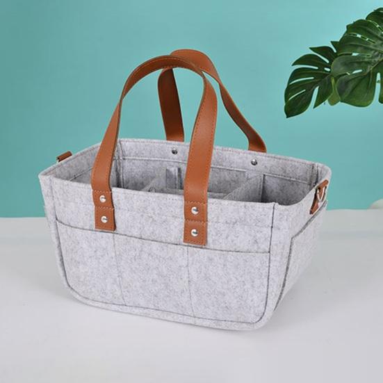 Babybleieveske Organizer Filtmateriale Stor Kapasitet Justerbar Plassoppsett Funksjonell Babyutstyrsorganisator