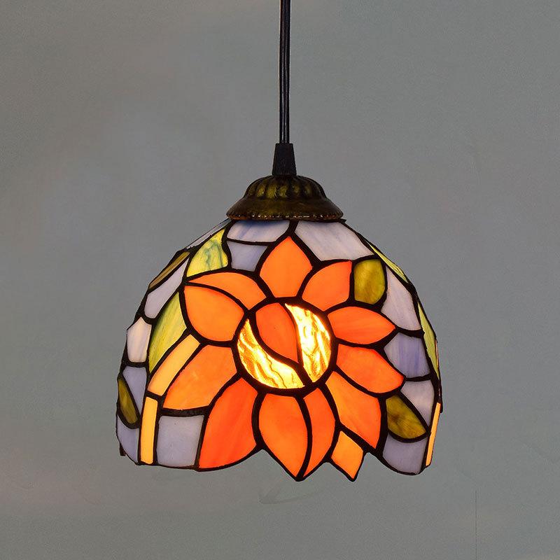 Colorful Mediterranean Style Bohemia Lamp Stained Glass Shade Mosaic Pendant Light for dining room bar lighting