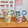 Uroczy kubek ceramiczny w stylu kreskówkowym doodle, kubek domowy, kreatywna pamiątka, prezent na otwarcie, prezent urodzinowy, kubek do wody, dla kobiet