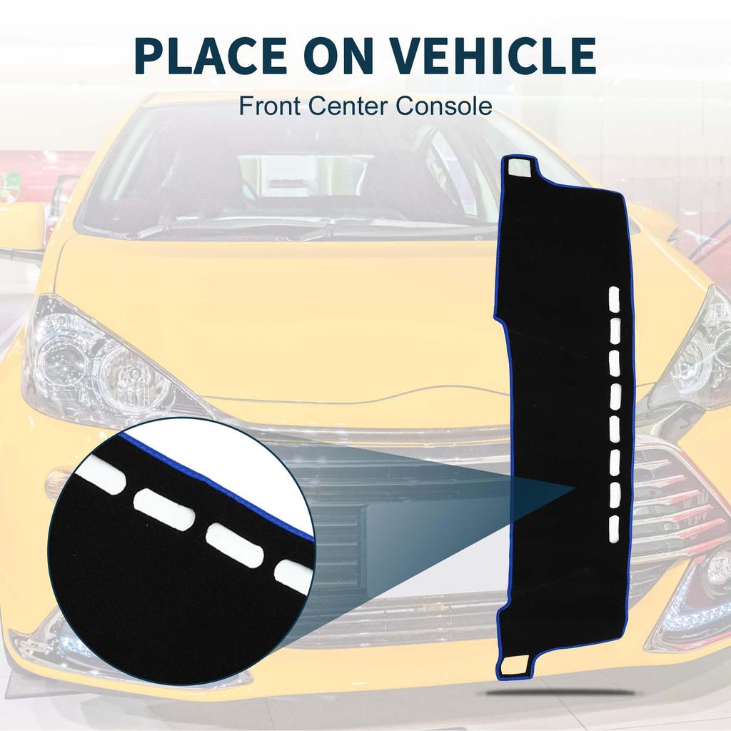 TUCKBOLD Dashboard for Toyota Center Console Dashboard Cover 1 Set Mat/Cover Aqua/NHP (10 Series, 2011-2021) Mat, Black/Blue,