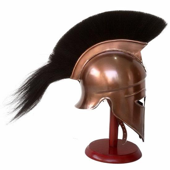 Halloween Medieval Athenian Greek Spartan Corinthian Helmet Black Plume