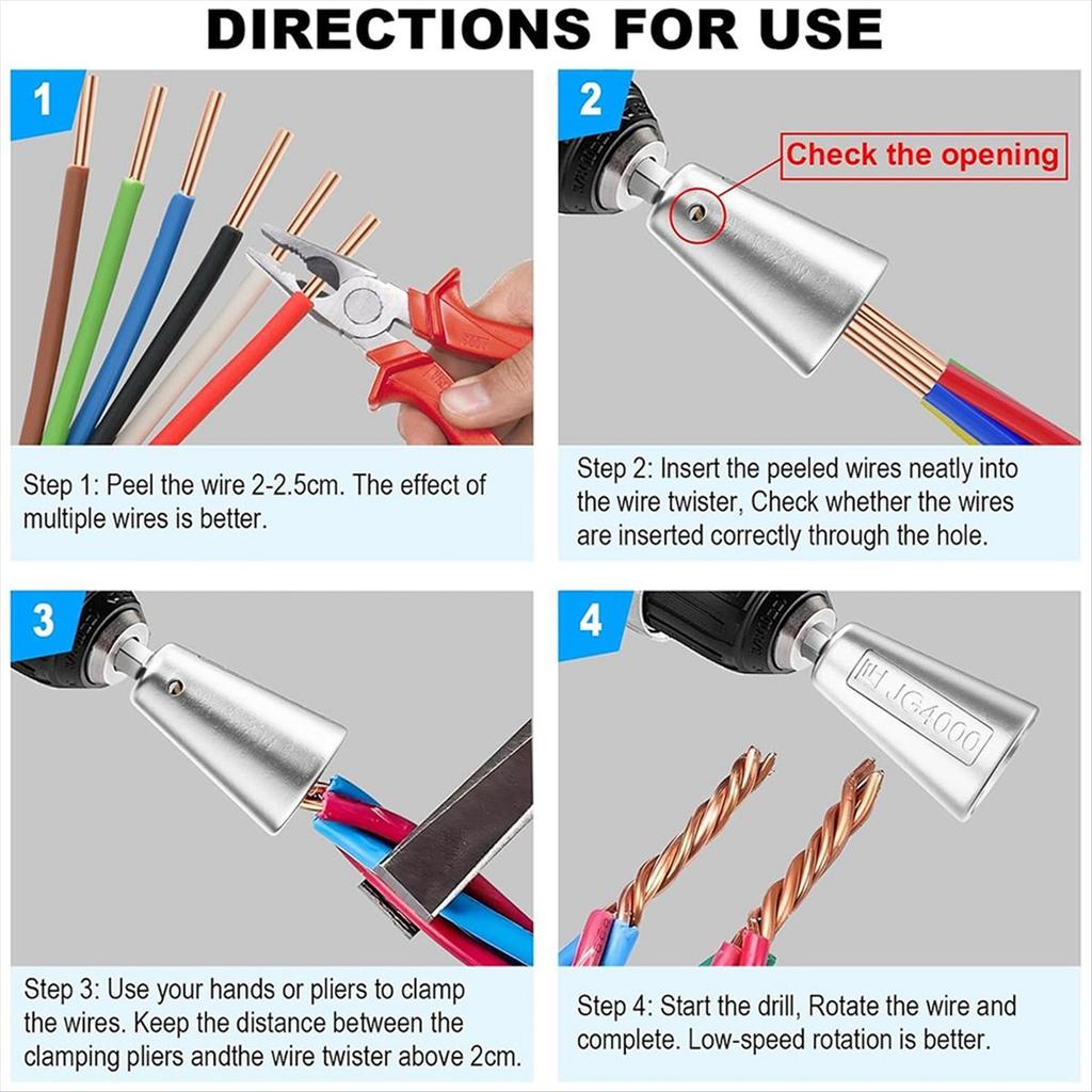 BHBL Wire Twisting Tools for Electric Drills, Wire Stripper Tools, Wire Twisting Connectors, Wire Twisting Tools
