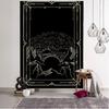 Witchcraft Tarot Tapestry Wall Hanging Black Khaki Sun Moon Starry Universe Geometric Pattern Dormitory Home Decoration Curtains