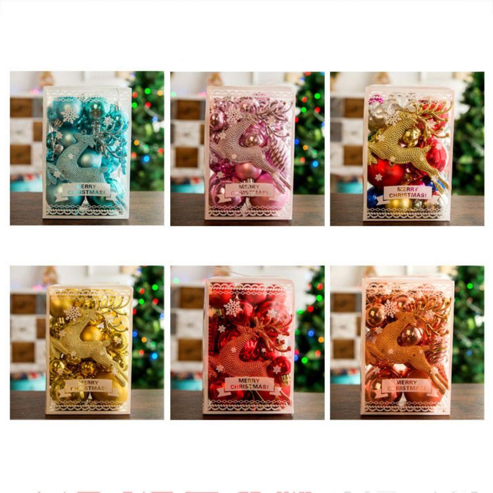 30pcs/set Decorative Christmas Glow Ball Decoration Hanging Christmas Tree Ball Pendant  Holiday
