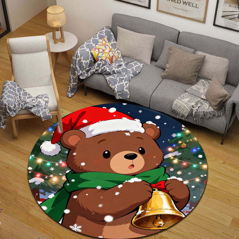 Cozy Round Fox Multicolor Rug Pad, Non-Slip Floor Mat for Family Room