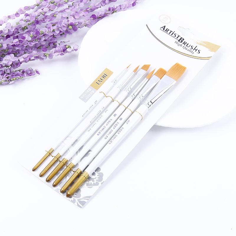 Professional 6pcs Paint Brushes for Artist Acrylic Oil Watercolors Paintings, Nylon Brush Set