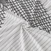 Chair Cover With White And Light Gray Geometric Pattern