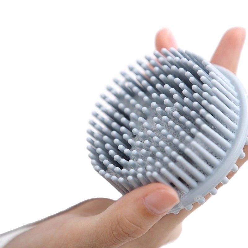 Silikon 2-in-1 Badepinsel mit langem Griff & Massagegerät - Wasserdichter Duschschrubber