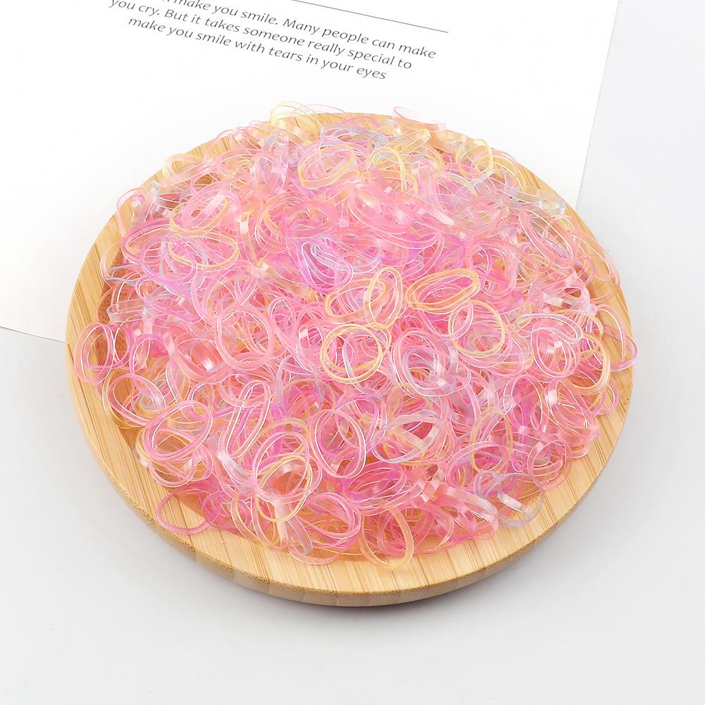 500pcs/bag Girls Small Disposable Rubber Bands Colourful Elastic Hair Ties Headband for Kids Baby Holder Gifts Hair Accessories