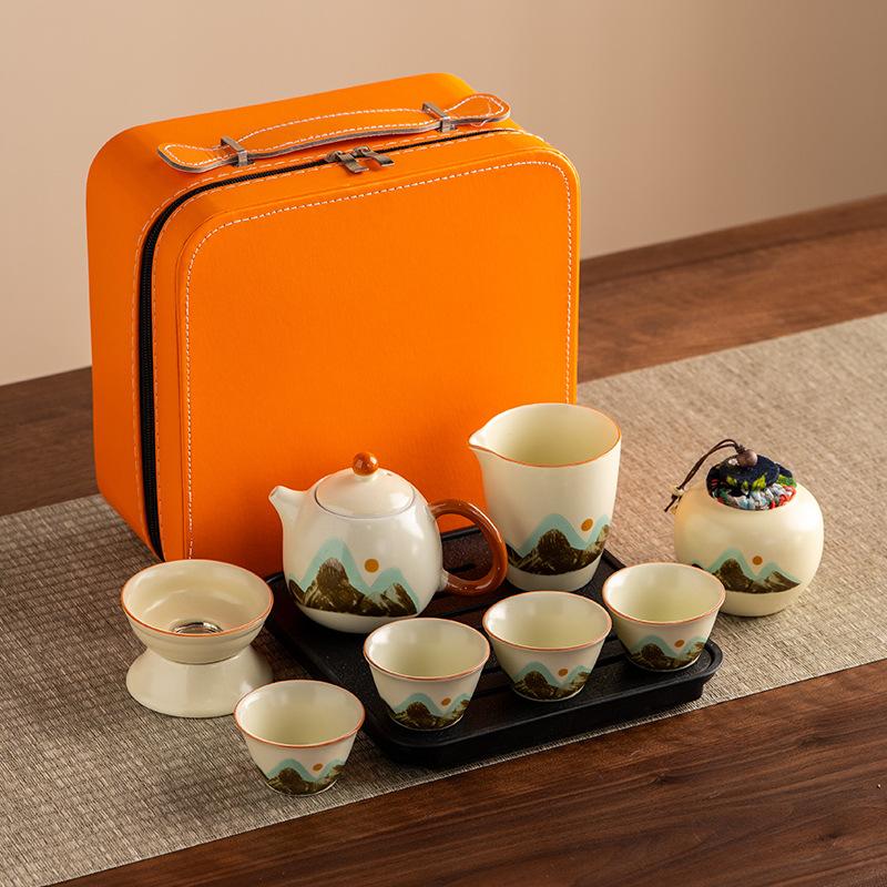 Ru Kiln Tea Set Ceramic Kung Fu Tea Set Household High-end Tea Tea Cup Holiday Gifts Business Gifts