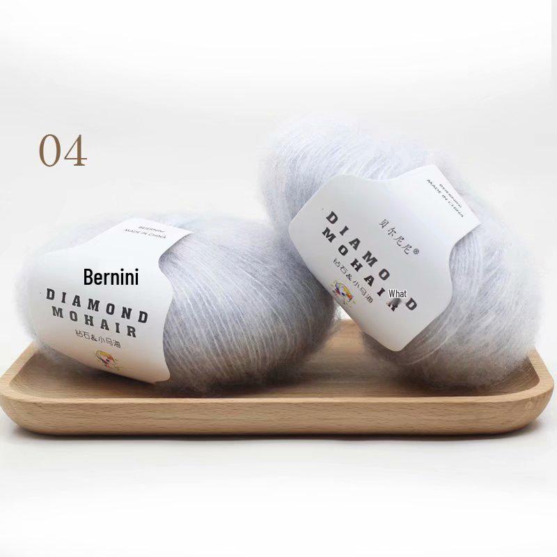 Diamond Pony Mohair Long Pile Fine Yarn for Hand Knitting & Crochet - Perfect for Shawls, Coats, Hats, and Scarves.