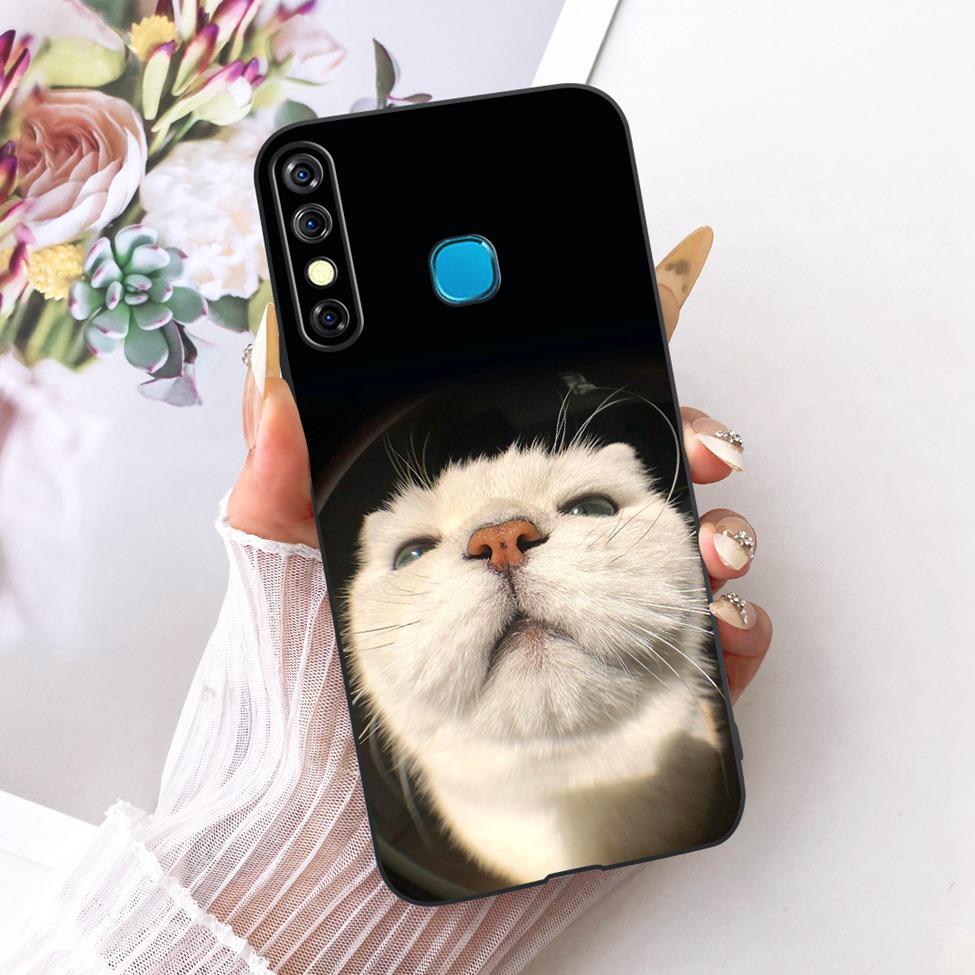 Phone Case For Infinix Hot 8 Cover Cute Cat Luxury Fashion Funny Painted Casing For Infinix X650C X650B X650D