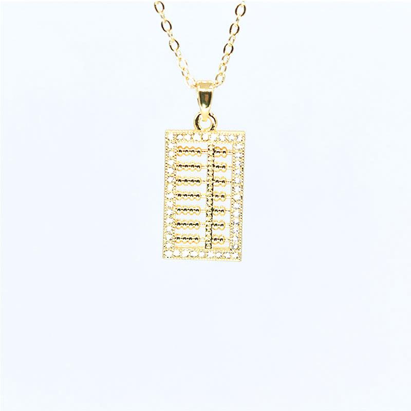 Full Of Diamonds, Small Abacus Necklace, Simple Temperament, Slightly Inlaid With The Same Design, Exquisite Titanium Steel Cross Chain