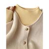 Chic Cream Yellow Slim-Fit Women's Base Layer Sweater for Autumn/Winter