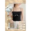 [Pneito] camisole with cup ladies long Length 35cm padded inner [Soft/breathable/stretchable] Camisole with cup Sweat absorbent and quick drying Room
