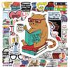 50pcs Reading Stickers Book Lover Cartoon Characters Waterproof DIY Decorative Stickers for Water Bottles Cars Laptops Scrapbooking