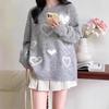 Korean autumn and winter new hot diamond love pullover sweet sweater lazy loose versatile casual fashion top