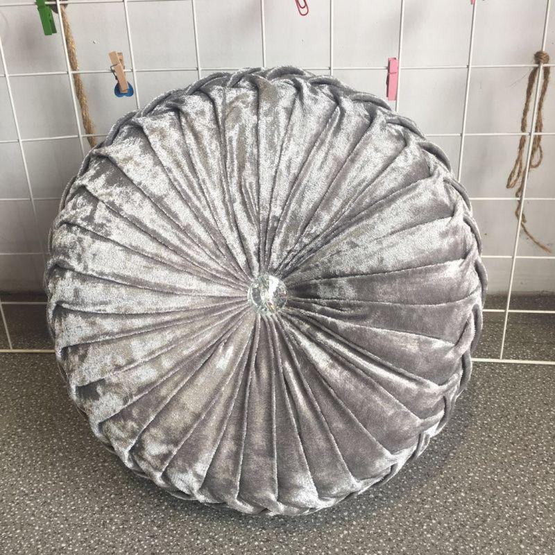 Luxurious Round Velvet Pumpkin Cushion With Charming Pleated Design And Soft Touch