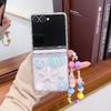 3D Cartoon For Samsung Galaxy Z Flip 5 6 7 5G Bracele Case Hinge Magnetic PC Shell Shockproof Protective Transparent Back Cover