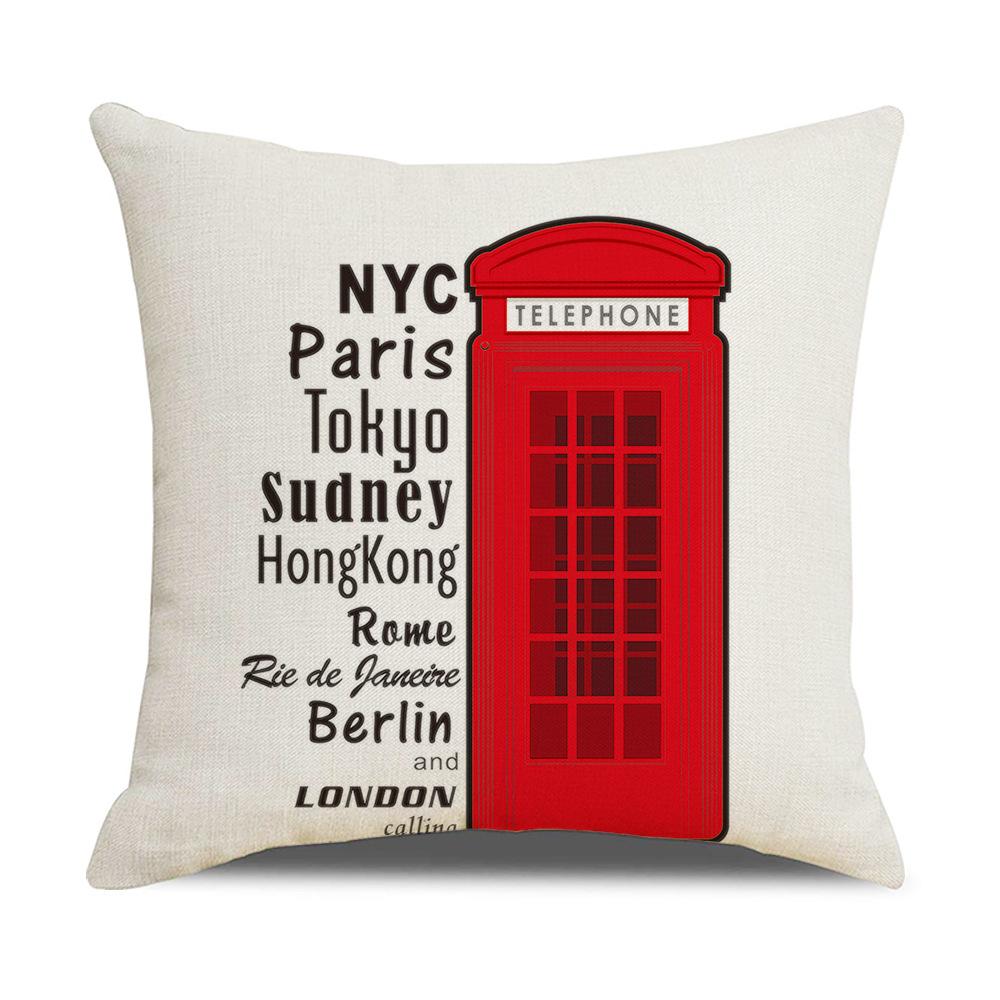 Pillow Nordic British Style Ins Linen Pillow Case Sofa Cushion Square Cushion Iron Tower