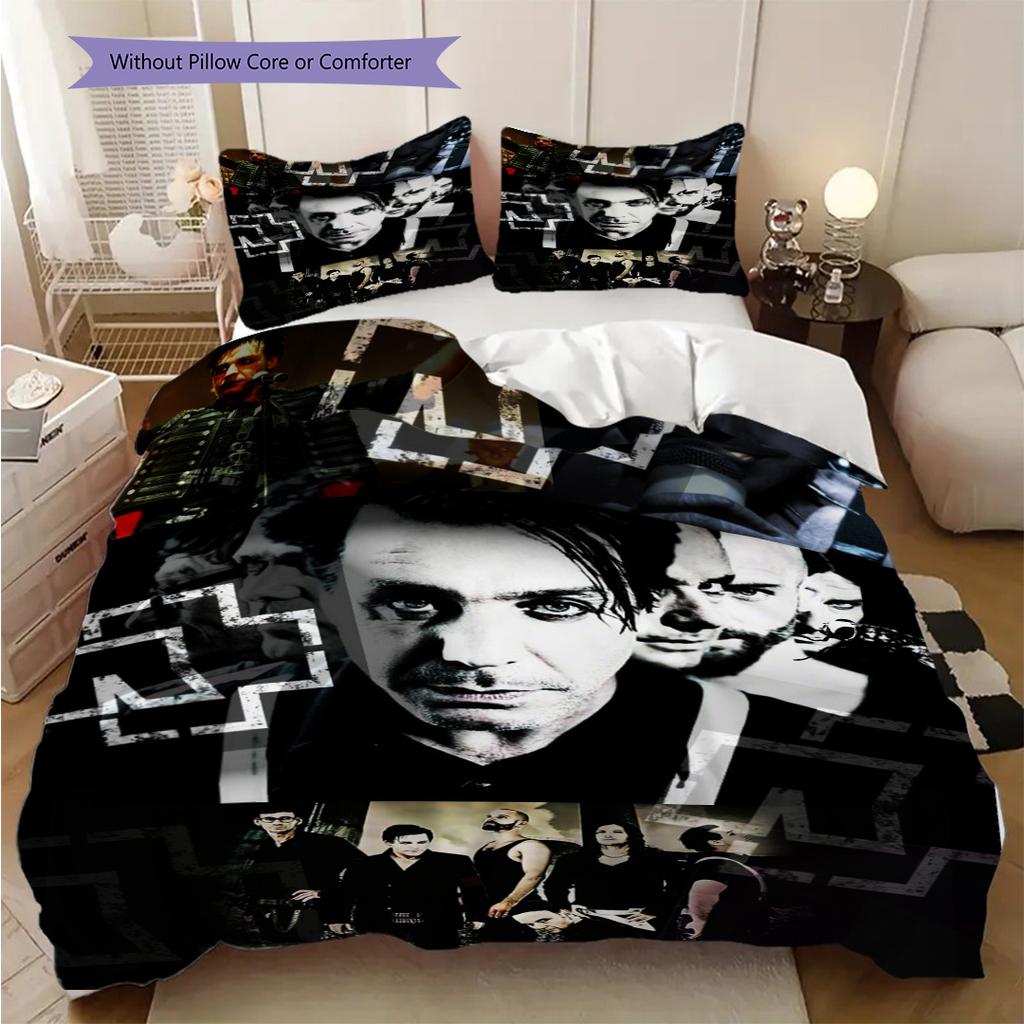 Rock Band Unity Power Three-piece Set (1 * Duvet Cover + 2 * Pillowcase, Without Core) 2D Flat Bedding Set Duvet Cover and Pillowcase