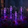 Spooky Garden Stake Lights 4 Pcs Solar Light Up Skeleton Decoration, 3D Creepy Human Halloween Outdoor Walkway Decor Pathway Light, Waterproof
