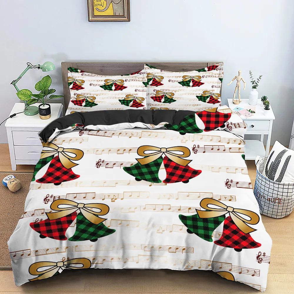 

Merry Christmas Bedding Set King Queen Full Twin Size Kids Cartoon Duvet Cover Snow Comforter Cover 2/3Pcs Polyester Quilt Cover 70x133cm 2pcs