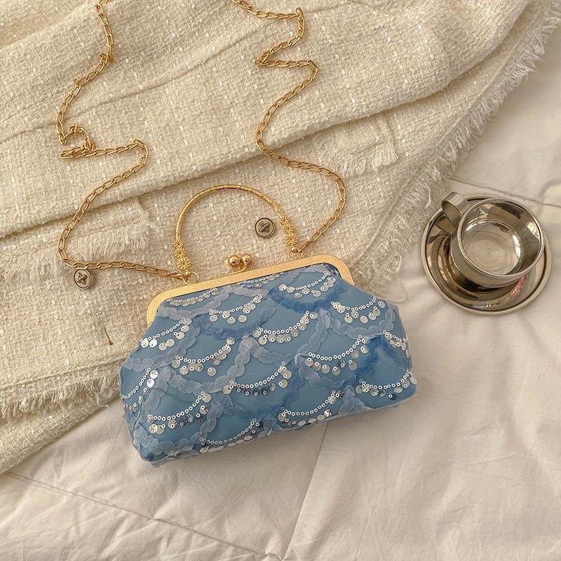 Handtasche Nischendesign Tasche Damen Sommer neue Mode Kette Umhängetasche High-End Pailletten