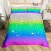 Homewish Glitter Sequin Print Duvet Cover Set For FemaleCartoon Dreamy Stars Print Bedding SetModern Fashion Bed Set