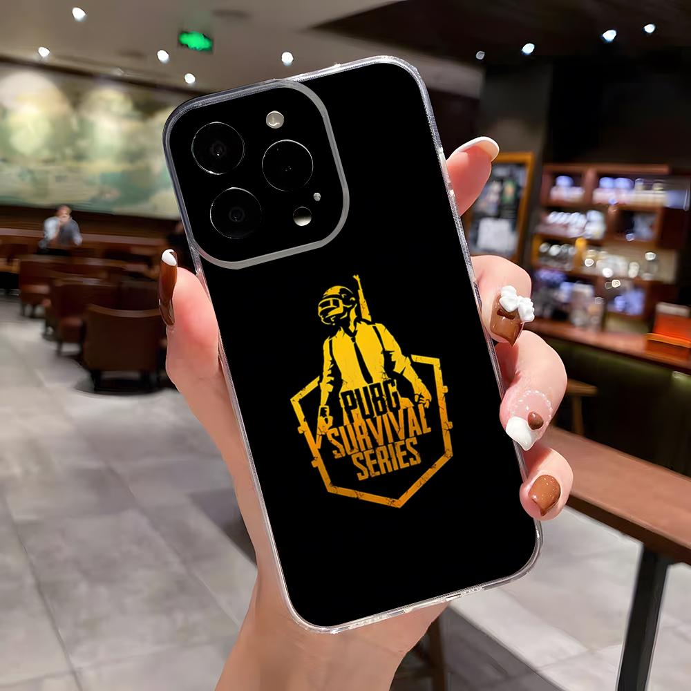 

Чехол для телефона P-Pubg G-Game для iPhone 17 Air 16 E 15 14 13 12 Mini 11 Pro Max Прозрачный противоударный чехол iPhone 14 Plus