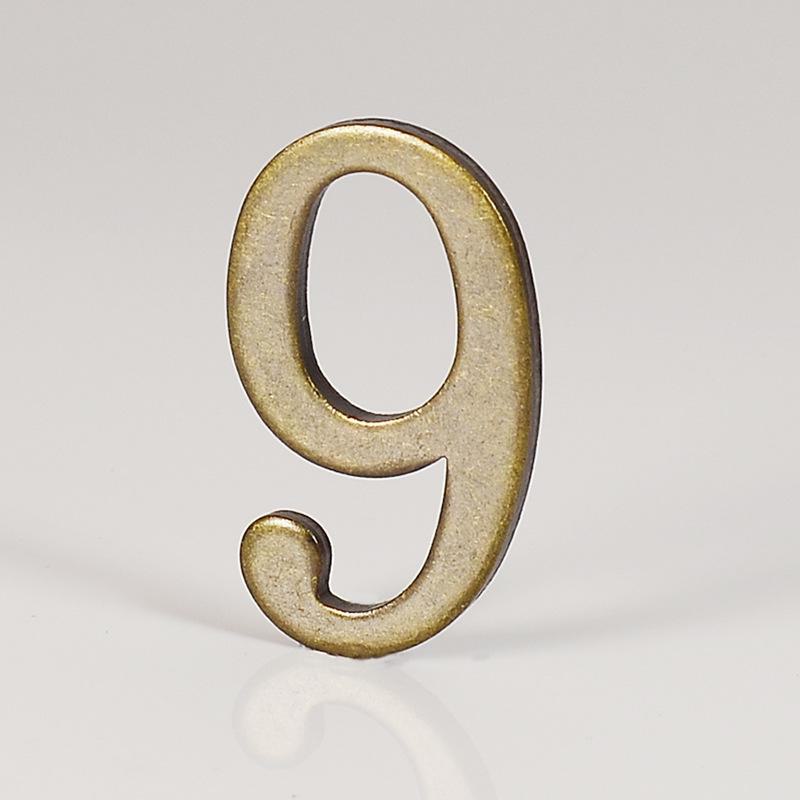 D-Shaped Imitation Gold Metal Address Number Plate
