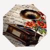 1pc Vintage Gramophone with Flowers and Sheet Music Umbrella with Plastic Handle,Suitable for All Seasons Home Travel Outdoor Umbrellaptys31012