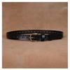 Womens Genuine Leather Belt With Hollow Cut Design Slim Waistband Casual Office Jeans Outfits Zinc Alloy Pin Buckle