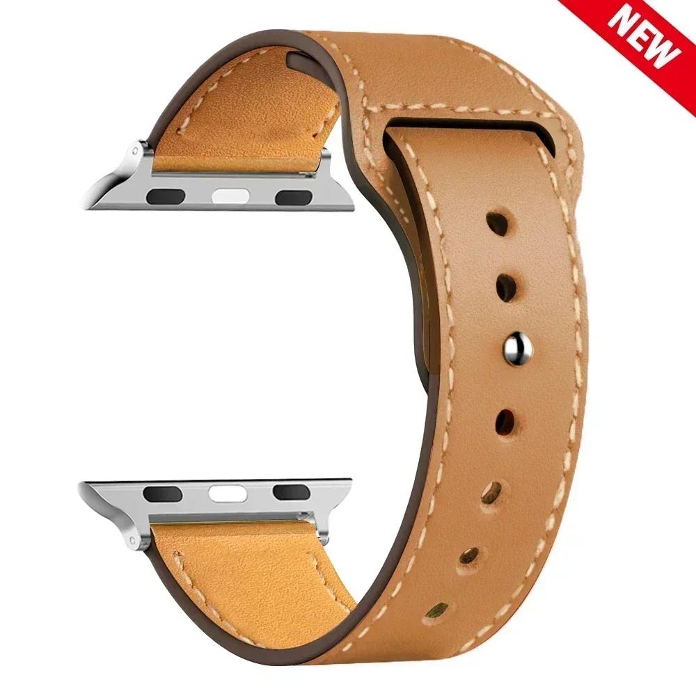 Sport Loop Leather Band For Watch Straps 41mm/45mm 42mm 46mm 40-44mm Bracelet iWatch Series 10 9 8 7 4 5 6 Se Ultra 2 49mm