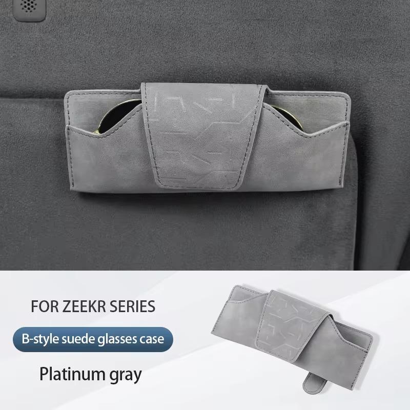 For ZEEKR 7X 001 007 X 2024 2025 Eyeglass Clip Car Sun Glasses Holder Suede Storage Box Car Glasses Case Interior Accessories