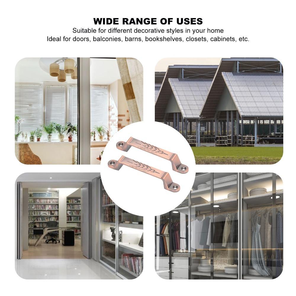 2pcs Easy Install Barn Door Pulls With Screws Sliding Door Pulls Heavy Door Handles Cabinet