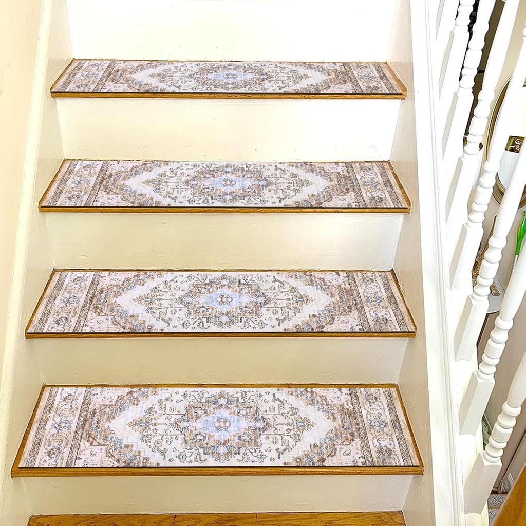 Degraus de Escada Degraus de Madeira Segurança Tapetes de Escada para Cães Crianças Idosos Interior Antiderrapante Carpete Redução de Ruído Tapetes de Escada