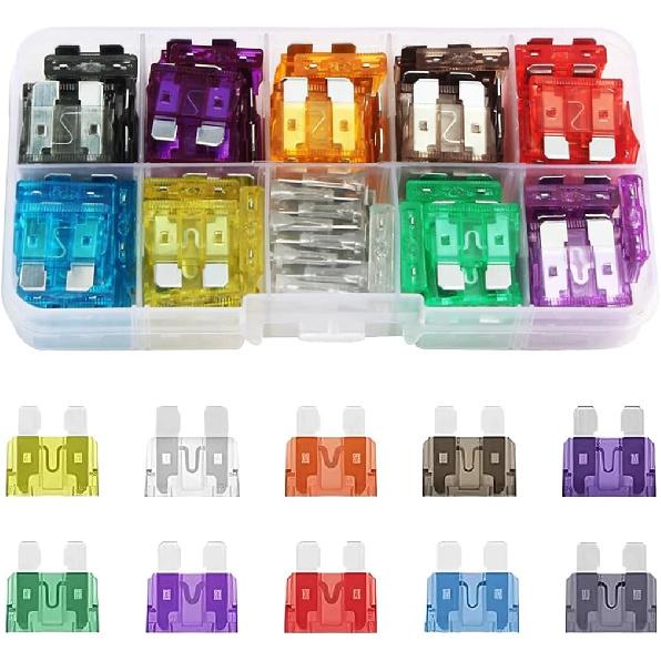 306PCS Car Fuse Assortment Kit, Standard and Mini and Micro Mix Vehicles Blade Fuses Kit Replacement, 2A 5A 7.5A 10A 15A 20A 25A 30A 35A, Universal