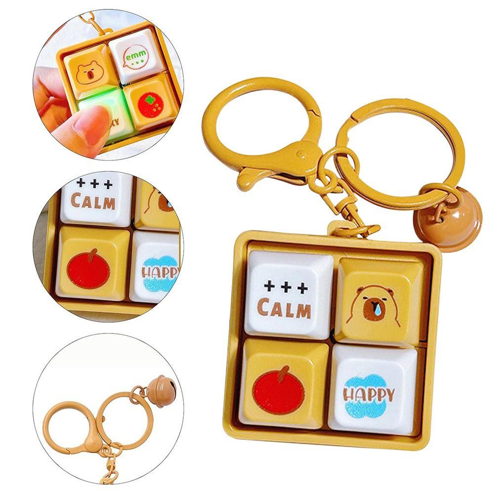 Cartoon Finger Keyboard Caps DIY Keyboard Squeeze Music Keychain Clicker Toy  Pass The Time