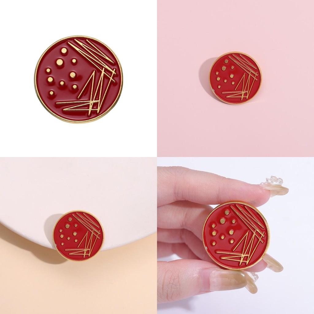 Modern Red Geometric Pin Alloy Brooch Unique Fashion Accessory For Clothing And Handbags