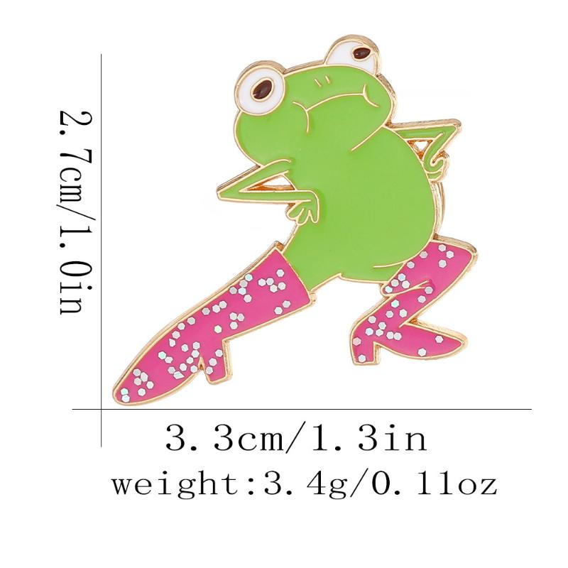 1 Pc Funny Pink Boots Frog Enamel Pin Animal Metal Badge Lapel Pins Lacquered Gift Decoration Jewelry