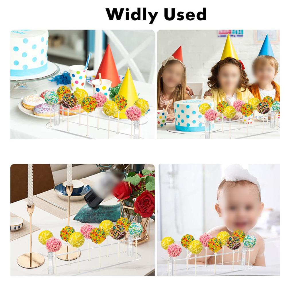 1pcs Transparent Acrylic Party Lollipop Rack 20*6*5cm Clear Acrylic Cake Stand 10 Holes For Weddings & Parties Storage Parts