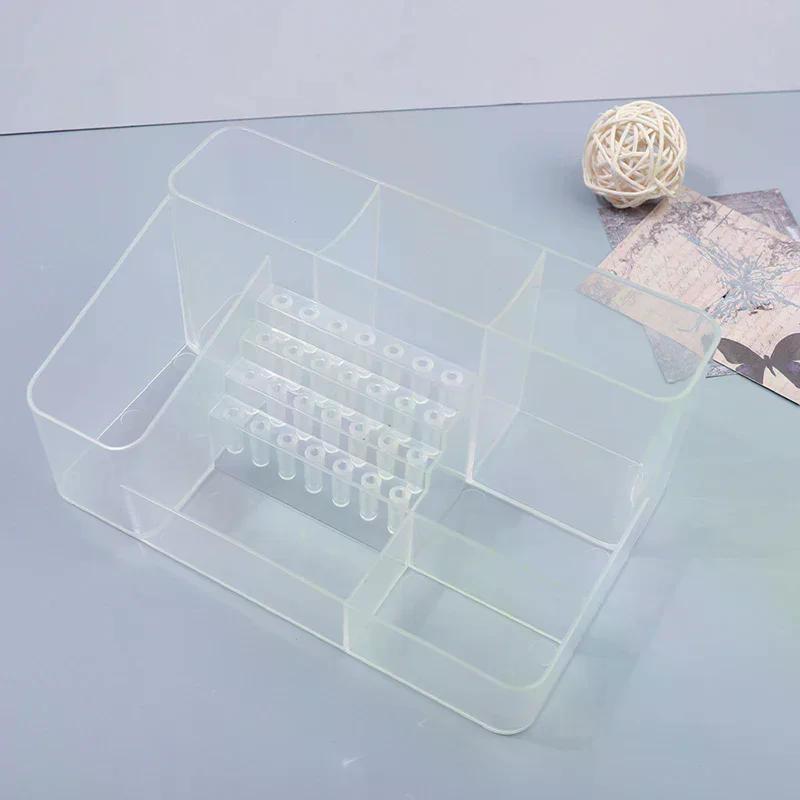 Nail Art Plastic Organizer Container Gel Polish Remover Cleaning Cotton Pad Swab Box Storage Case Accessories Tool Clean Desktop