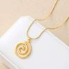 Bohemian Beach Spiral Pendant Necklace With Titanium Steel For Daily Wear