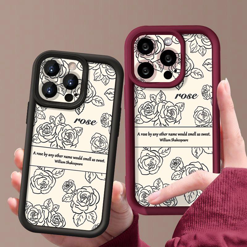 Rose Flowers Candy Color Phone Case For iPhone 16 Pro Max 16e 14 15 Pro Max Plus 13 12 11 Pro 7 8 XR X XS Shockproof Bumper TPU Silicone Cover