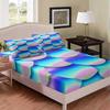 Mermaid Scale Fitted Sheet Fish Scales Bedding Set Sea Underwater World Bed Sheet Set for Girls Ocean Marine Theme King Size