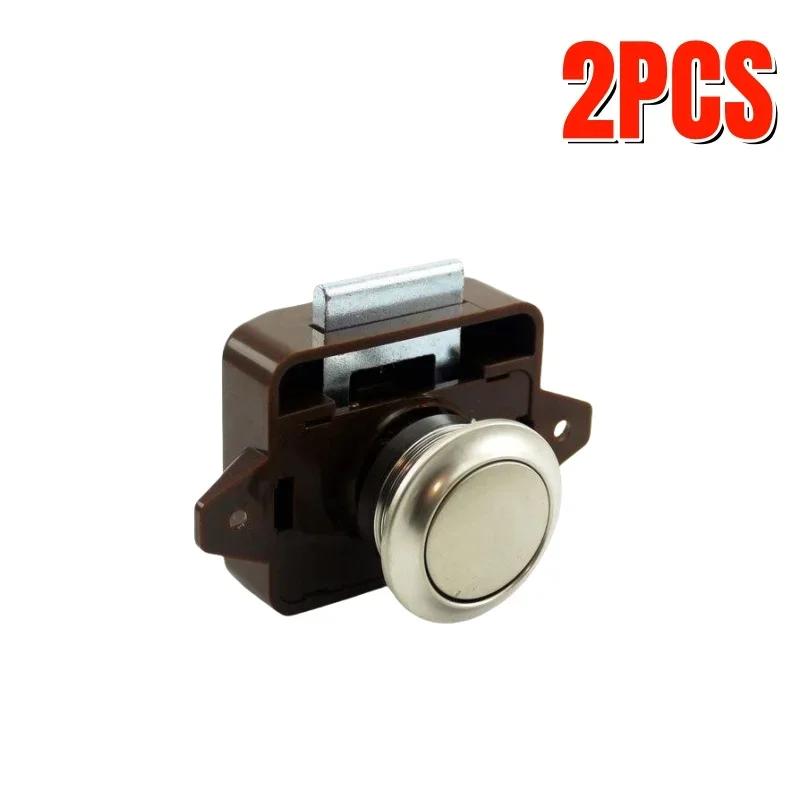 2/3/5PCS RV Press Cabinet Lock Nickel Button Material Suitable for Keyless Cabinet Locks for RVs Yachts Campers Travel Trailers