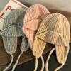 Korean Style Knitted Flying Cap Ear Protection Woolen Crochet Cap Fashion Beanie Hat  Girls