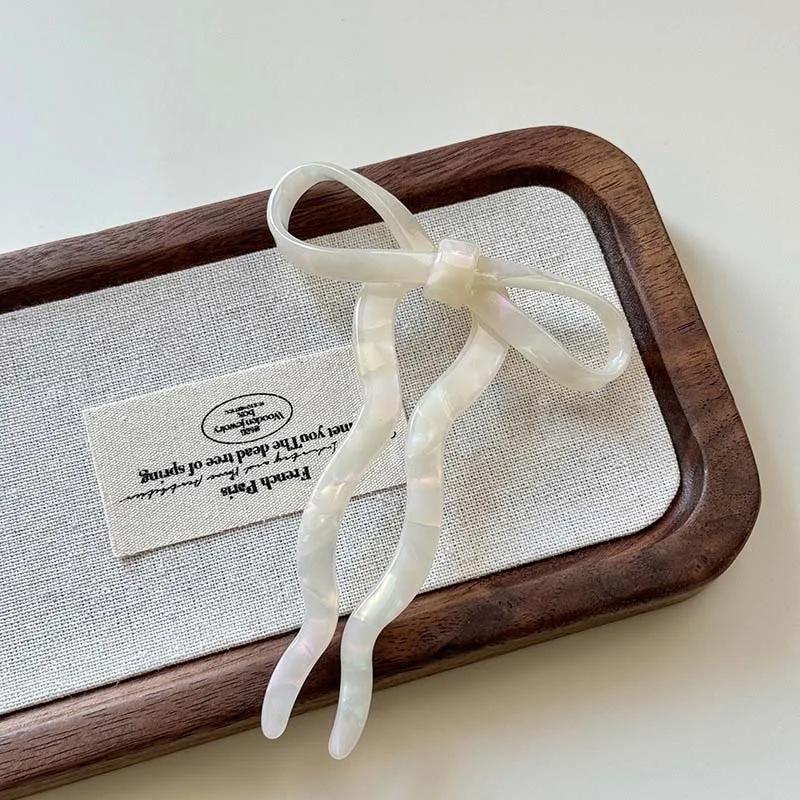 Fashion Acetate Wave Bow Hair Stick Women Girls New Chinese Style Colorful U-Shaped Convenient Hairpin Sweet Hair Accessories