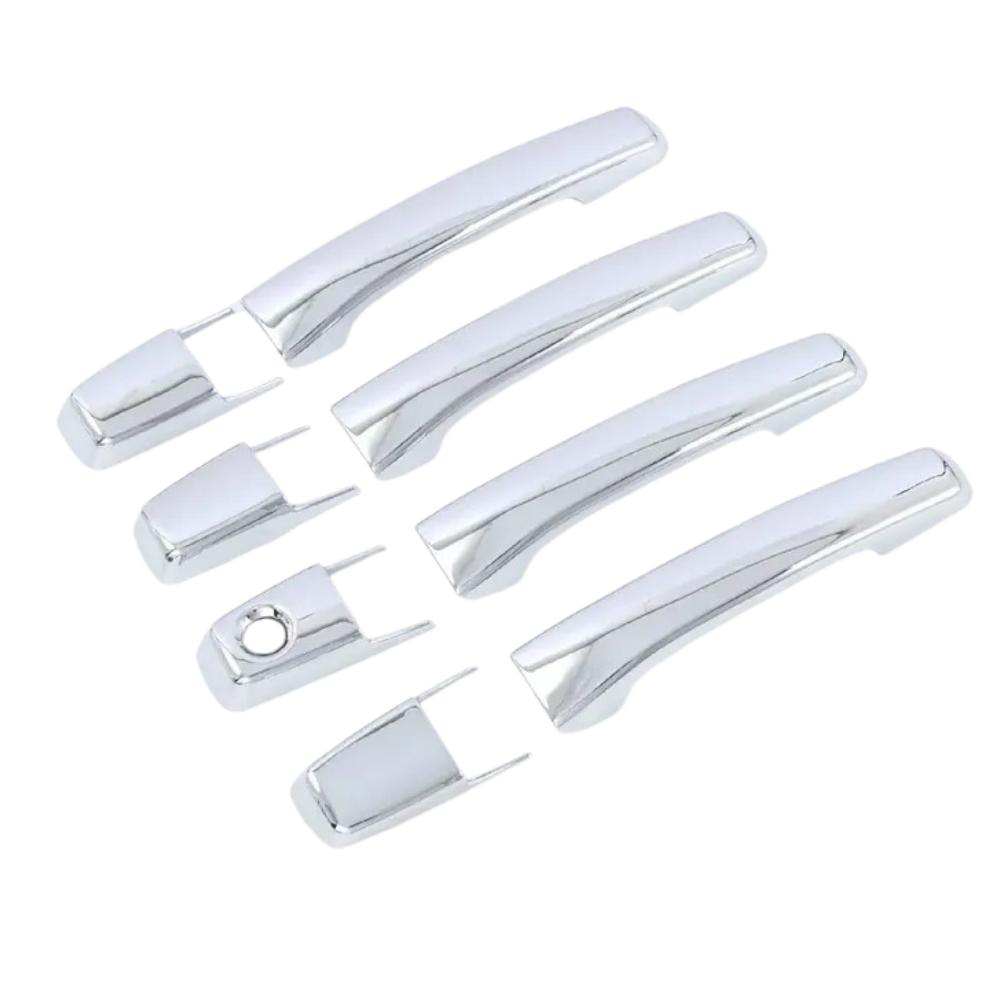 Car Upgrade Chrome Silver Carbon Fiber Door Bowl Handle Cover For Mitsubishi Pajero Cars Accessories